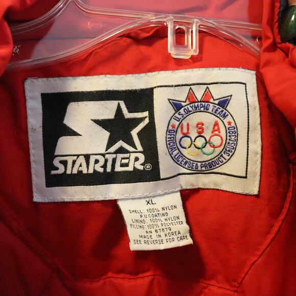 Vintage Starter USA Olympic Team Jacket Red White Blue XL 1990s - Picture 4 of 5